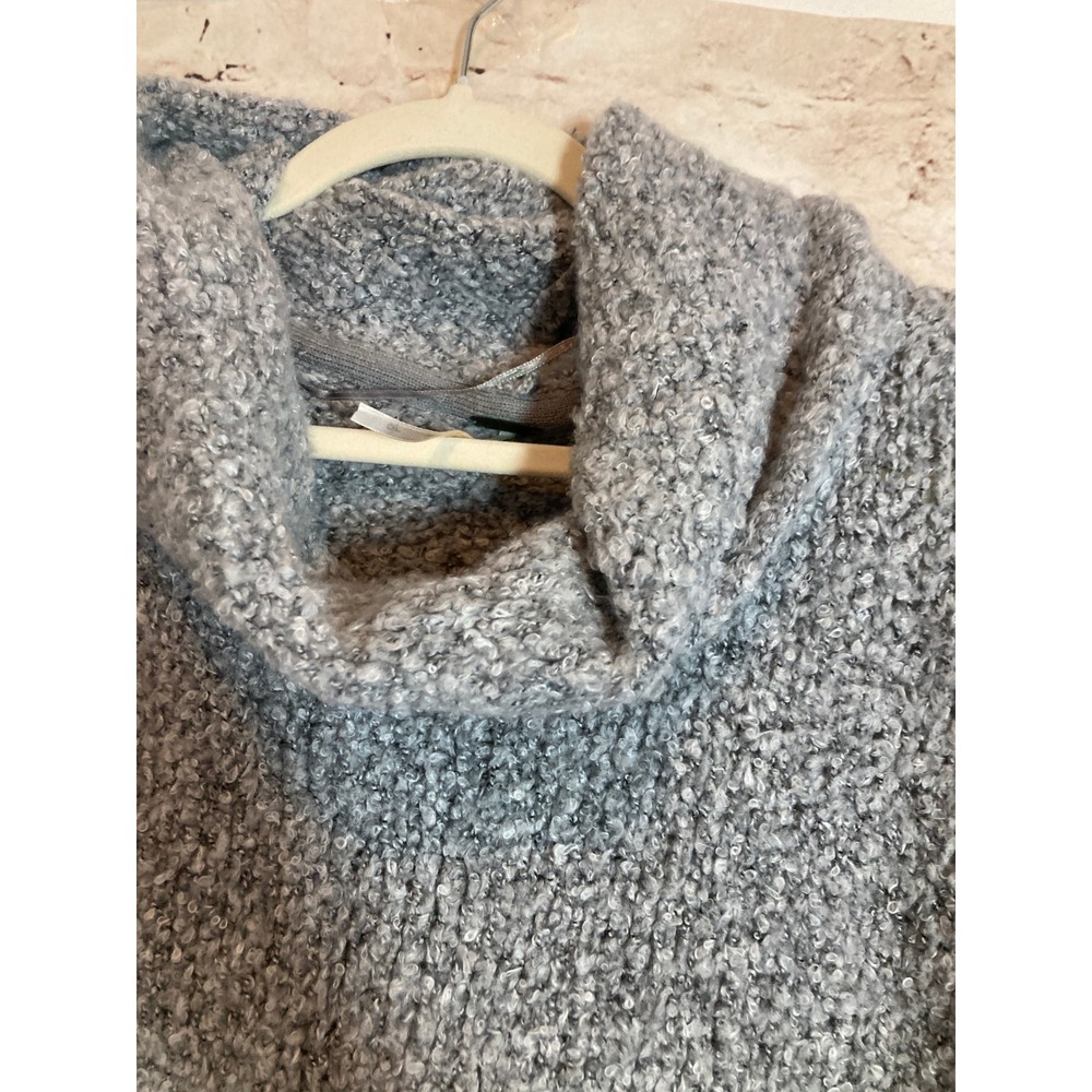 Free People BFF Cowl Neck Sweater Oversized Boxy Large Light Gray Soft Knit - Picture 3 of 15